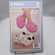 Vintage Patons Beehive Comfy Slippers to Knit or Crochet Patterns from S... - $17.42