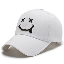 Women&#39;s  Face Embroidery Baseball Caps  Black Cotton Adjustable Snapback Funny H - £151.87 GBP