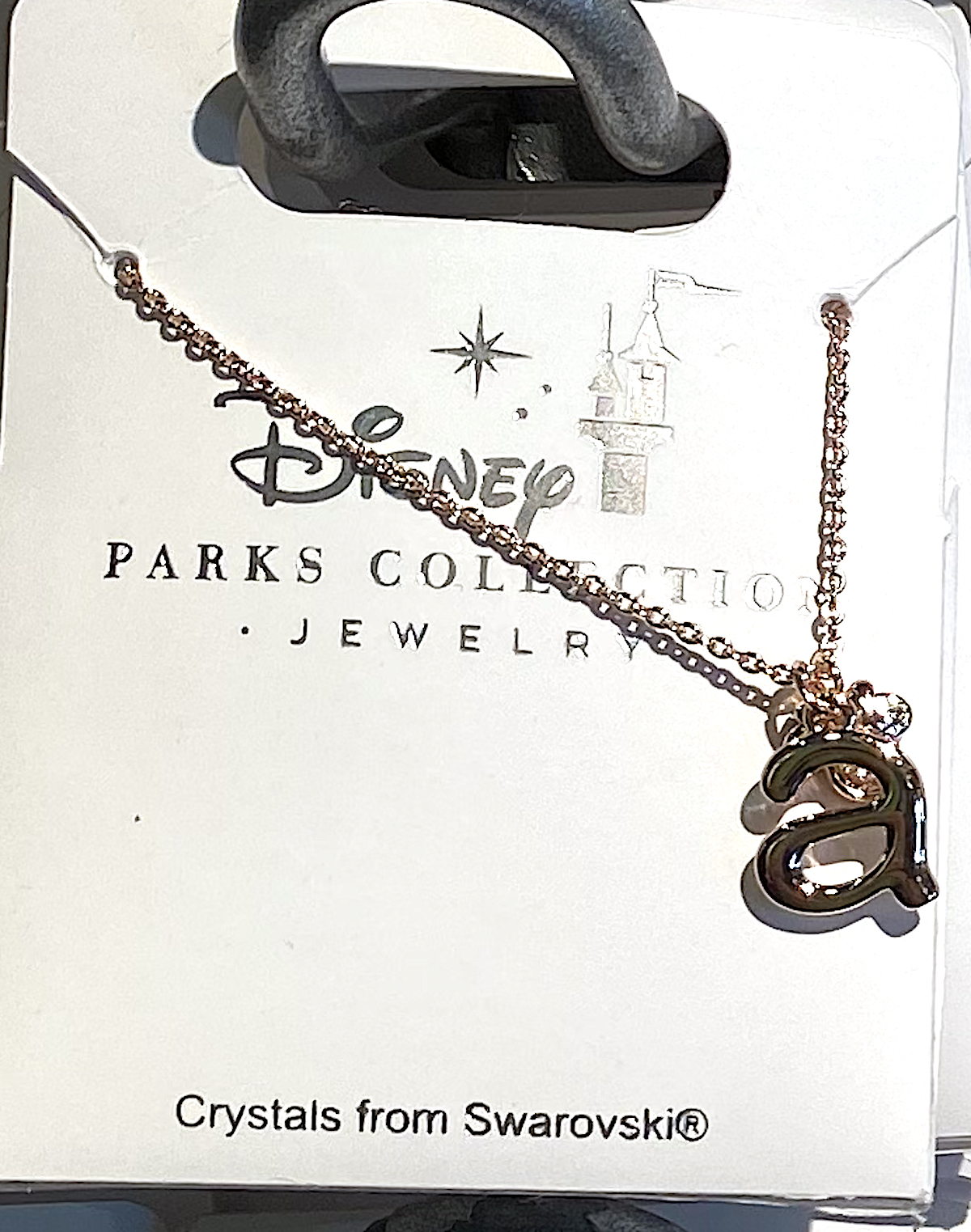 Primary image for Disney Park Mickey Faux Gem Icon Lower Case Letter Initial A Necklace Gold Color