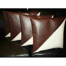 Sofá cama de cuero Almohadas marrones Almohada Dos chaise longue Seater 2... - £27.65 GBP+