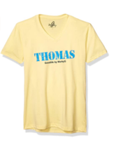 Marky G 6440 MEN&#39;S Thomas Graphic Sueded V-Neck T-Shirt Banana Cream Yel... - $7.47