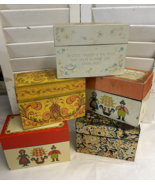 Lot 5 vintage metal recipe boxes Ohio Art Hallmark Avon Betsey Clark tin... - $61.38