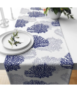 Costal Decor Sea Corals Pattern Table Runner - 12&quot; x 72&quot; - Beach Theme L... - $19.79