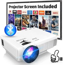 2023 Upgraded Mini Projector With Bluetooth And Projector Screen,, Smartphone. - £83.13 GBP