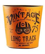 Creative Retro Nostalgic Leather Trash Bin, Orange and Helmet - $36.71
