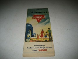 Vintage Conoco Motor Oil Missouri Road Map 1950s - £8.53 GBP