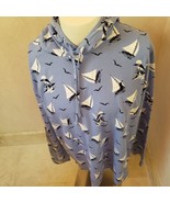 POLO RALPH LAUREN BLUE WHITE SAILBOATS LIGHTWEIGHT HOODIE PULLOVER LARGE... - €49,89 EUR