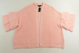 Lane Bryant Peach Pink Knit Ruffled Short Sleeve Open Cardigan Womens 22/24 New - £26.78 GBP