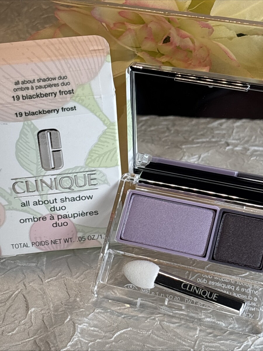 CLINIQUE ALL ABOUT SHADOW DUO ~ 19 BLACKBERRY FROST ~ FS NEW IN BOX Free... - $27.67