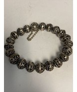 Silpada Sterling Silver Hemisphere Ball Filigree Magnetic Bracelet Size 8” - $172.06 CAD