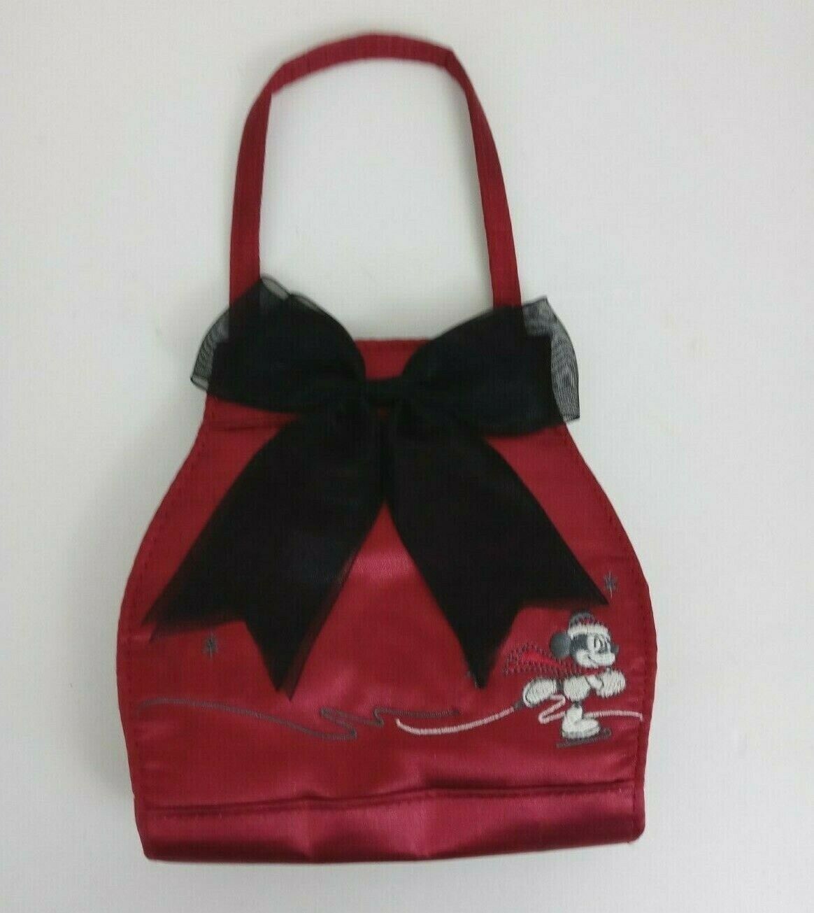 The Disney Store Little Girls Red Handbag Purse Minnie Mouse Ice Skating W/ Bow - £9.91 GBP