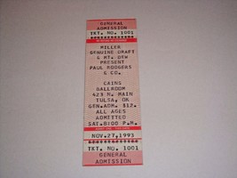 PAUL RODGERS of BAD COMPANY 1993 UNUSED CONCERT TICKET CAINS BALLROOM  T... - $14.98