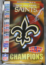 VINTAGE NEW ORLEANS SAINTS SUPER BOWL XLIV CHAMPIONS POSTER EXCELLENT - $27.67