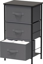 Dark Grey 3-Tier Organizer Drawer Storage Tower From Simplehouseware Nightstands - £41.48 GBP