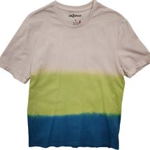 Pre-owned good condition men size small cotton neon green blue striped t... - $10.99