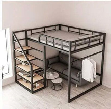 Iron work elevated bed under the empty single upper layer double layer s... - £3,308.96 GBP+