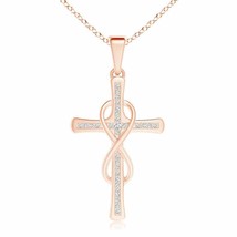 ANGARA Diamond Infinity Cross Pendant Necklace in 14K Gold (GVS2, 0.07 Ctw) - £487.61 GBP