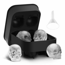 tifanso 3D Skull Silicone Ice Cube Tray Mold with Lid for Freezer, Ice Cube Mold - £49.71 GBP