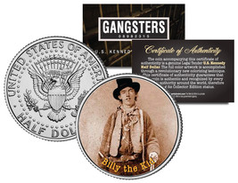BILLY THE KID Old West Outlaw JFK Kennedy Half Dollar US Colorized Coin - £6.82 GBP