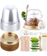 50 Sets Charcuterie Cups With Lids Clear Plastic Cupcake Container Gold ... - €30,88 EUR