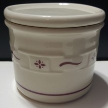 Longaberger Woven Traditions Red One Pint Crock with Lid Made in USA  - $12.19
