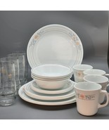Corelle Apricot Grove 24-Pc Dinnerware Set 1990&#39;s W / Salad Plates and G... - $3,713.37 MXN