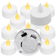 Qty 10 Battery Operated, Flickering AMBER LED Tealights Tea Lights Flameless - £12.78 GBP