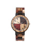 Men Watch Multi Color Dial Wood Colorful Strap Luminous Wooden Quartz Wa... - $1,123.56 MXN