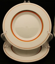 Set of 2 Royal Copenhagen White Gold Orange Rimmed Bowls 25cm  Denmark A... - £95.07 GBP