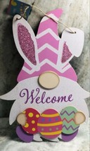 Happy Easter Welcome Easter Glitterd Gnome Holding Easter Eggs:14inches Tall - £12.70 GBP