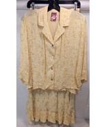 Vintage Salaam 3/4 Sleeve Top Maxi Skirt Floral Yellow - $411.85 MXN