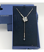 Swarovski Crystal VERDURE Y-Drop Necklace Pendant Blue Silver - £69.91 GBP