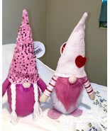 Shelf Sitters 2 Gnomes Him and Hers Sequins Pink 14&quot; - $346.10 MXN