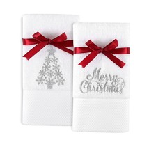 2 Pack Christmas Hand Towels 100% Cotton Embroidered Premium Luxury Decor Bathro - $27.99