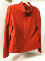 Jones New York Red Wool Blend Waist Length Jacket Zip Front Womens Size 16  - £19.61 GBP