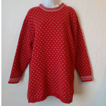 VTG Elizabeth Liz Claiborne Women Plus 1 (XL) Red Knit Sweater Pullover Cotton - £11.87 GBP