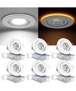 4 Inch Gimbal Recessed Lighting 4 Inch With Night Light, Ajustable, 6 Pack - £87.10 GBP