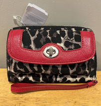 Coach Animal Cheetah Print Red Wristlet NEW F49488 Park Universal Zip - $98.99