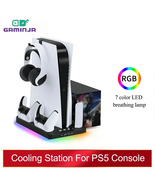 Stand Cooling Station for PS5 with RGB Light Cooling Fan Dual Controller... - £29.45 GBP
