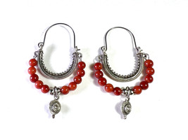 Traditional Croatian Handmade Earrings With Red Pearls- Verizice- Unique&amp;Elegant - £10.57 GBP