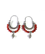 Traditional Croatian Handmade Earrings With Red Pearls- Verizice- Unique... - £10.66 GBP