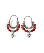 Traditional Croatian Handmade Earrings With Red Pearls- Verizice- Unique... - $13.50