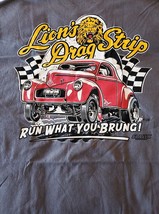 OLD VTG Lion&#39;s Drag Strip of So Cal w/Willy&#39;s on a gray/olive extra large tee sh - £18.76 GBP