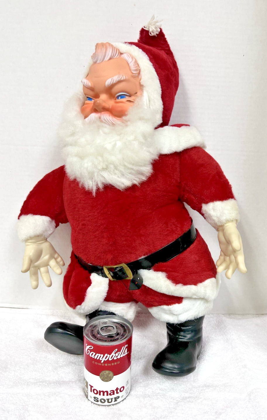 Vintage MCM My Toy Santa Claus 21" Rubber Face Christmas Doll Plush 1950s Blue E Item image 6