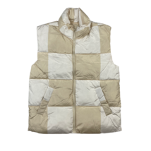 Womens Wild Fable XS or Small Checkered Gold and White Puffer Vest with ... - £11.98 GBP