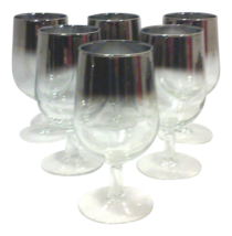 Vintage Mid Century Silver Mercury Ombre Wine Glasses-Set of Six - $275.00