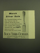 1958 Black Starr &amp; Gorham Threaded Antique Silverware Advertisement - £14.44 GBP