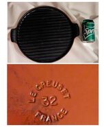 Le Creuset 32 Grill Gril Poêle Flamme Orange Bistro Rond France Non Stic... - $2,062.40 MXN