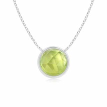 ANGARA 5mm Natural Peridot Solitaire Necklace in Sterling Silver for Women - £140.70 GBP