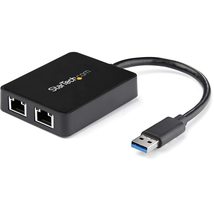 StarTech.com USB 3.0 to Dual Port Gigabit Ethernet Adapter w/USB Port - ... - $86.23